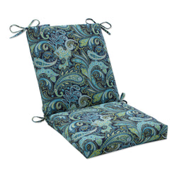 Pretty Paisley Navy Squared Corners Chair Cushion