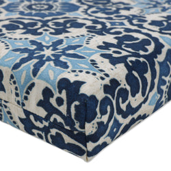 Woodblock Prism Blue Squared Corners Seat Cushion (Set Of 2)
