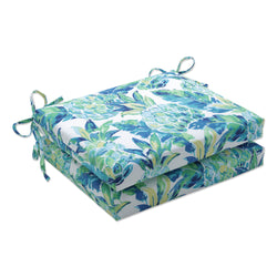 Vida Opal Blue Squared Corners Seat Cushion (Set Of 2)