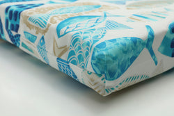 Hooked Seaside Blue Squared Corners Seat Cushion (Set of 2)