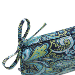 Pretty Paisley Navy Squared Corners Seat Cushion (Set Of 2)