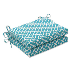 Hockley Teal Squared Corners Seat Cushion (Set Of 2)