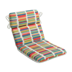 Solar Stripe Fruit Punch Rounded Corners Chair Cushion