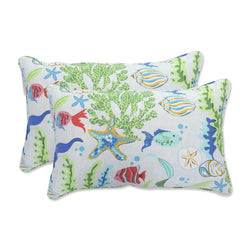 Coral Bay Blue Rectangular Throw Pillow (Set of 2)