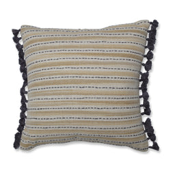 Ombre Coastal Stripe Yellow/Gray 16.5-Inch Throw Pillow
