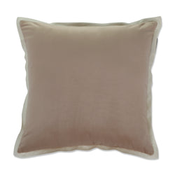 Indoor Velvet Flange Natural 18-inch Throw Pillow