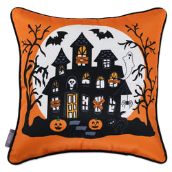 Happy Halloween Throw Pillow 18” x 18” Happy Halloween Orange