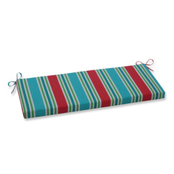 Aruba Stripe Turq/Coral Bench Cushion