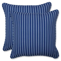 Resort Stripe Blue 16.5-Inch Throw Pillow (Set Of 2)