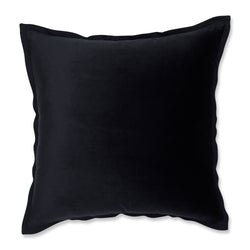 Indoor Velvet Flange Black 18-Inch Throw Pillow