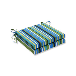 Topanga Stripe Lagoon Squared Corners Seat Cushion 20X20X3 (Set Of 2)