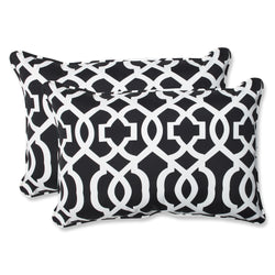 New Geo Black/White Over-Sized Rectangular Throw Pillow (Set Of 2)