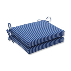 Resort Stripe Blue Squared Corners Seat Cushion (Set Of 2)