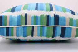 Solar Stripe Azure Over-sized Rectangular Throw Pillow (Set of 2)