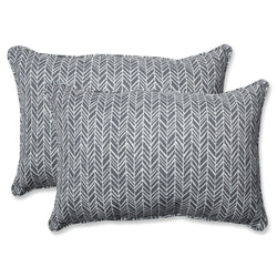 Herringbone Slate Over-Sized Rectangular Throw Pillow (Set Of 2)