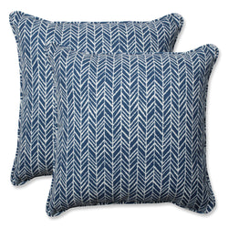 Herringbone Ink Blue 18.5-Inch Throw Pillow (Set Of 2)
