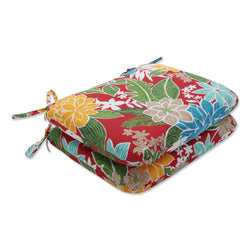 Bora Cay Red Rounded Corners Seat Cushion (Set of 2)