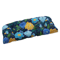 Spring Bling Blue Wicker Loveseat Cushion