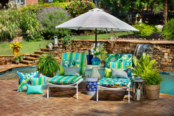 Sophia Turquoise/Green Chaise Lounge Cushion