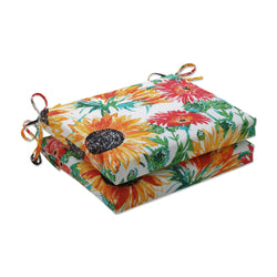 Sunflowers Sunburst Yellow Squared Corners Seat Cushion (Set Of 2)