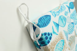 Hooked Seaside Blue Squared Corners Chair Cushion