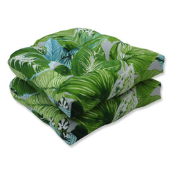 Lush Leaf Jungle Wicker Seat Cushion (Set Of 2)