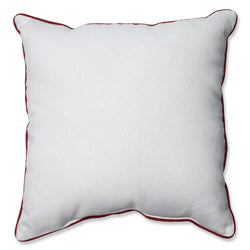 Embroidered Pink Flowers And Castle Print 18-Inch Corded Throw Pillow