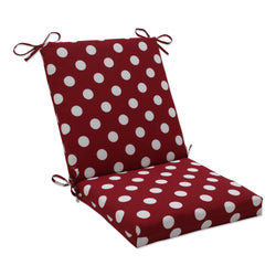 Polka Dot Red Squared Corners Chair Cushion