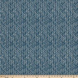 Herringbone Ink Blue Fabric