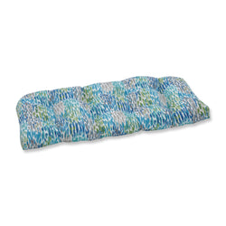 Make It Rain Cerulean Wicker Loveseat Cushion