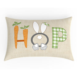 Outdoor/Indoor Easter Hop Natural Rectangular Throw Pillow