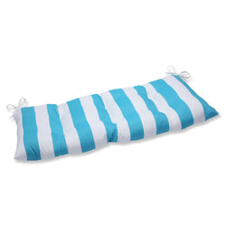 Cabana Stripe Turquoise Tufted Bench/Swing Cushion