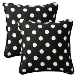 Polka Dot Black 18.5-Inch Throw Pillow (Set Of 2)