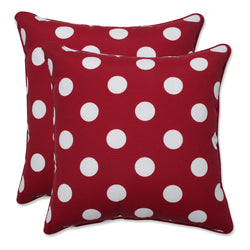 Polka Dot Red 16.5-Inch Throw Pillow (Set of 2)