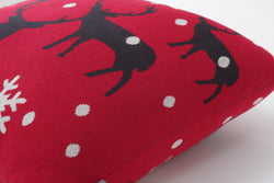 Indoor Christmas Bucks in Snow 18-inch Throw Pillow