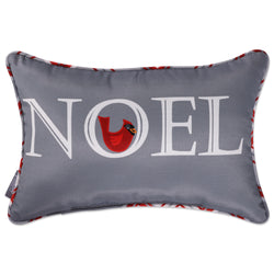 Outdoor/Indoor Noel Christmas Plaid Rectangular Throw Pillow