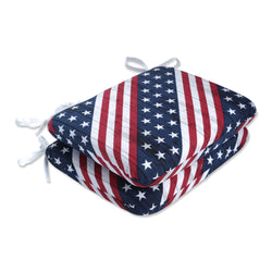 Major Americana Red Rounded Corners Seat Cushion (Set Of 2)