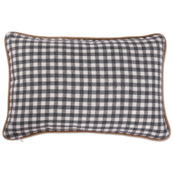 Indoor Easter Gingham Check Triple Bunny Natural Rectangular Throw Pillow