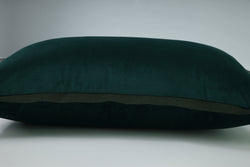 Indoor Christmas Velvet Flange Evergreen Rectangular Throw Pillow