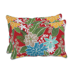 Bora Cay Red Over-sized Rectangular Throw Pillow (Set of 2)
