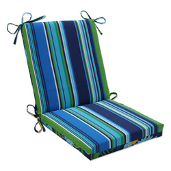 Spring Bling Blue\Sea Island Stripe Blue Blue Squared Corners Chair Cushion
