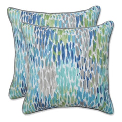 Make It Rain Cerulean 16.5-Inch Throw Pillow (Set of 2)