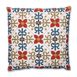 Quatrefoil Tile 18-Inch Embroidered Throw Pillow