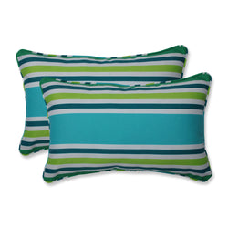 Aruba Stripe Turquoise\Green Rectangular Throw Pillow (Set Of 2)