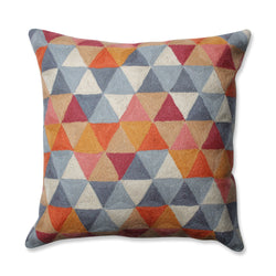 Triangle Grid Citrus-Grey 16.5-Inch Throw Pillow