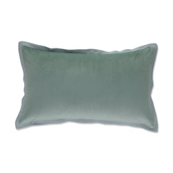 Indoor Velvet Flange Ice Blue Rectangular Throw Pillow
