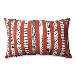 Tribal Bands Rust-Cream-Black Rectangular Throw Pillow