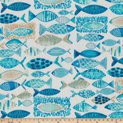 Hooked Seaside Blue Fabric