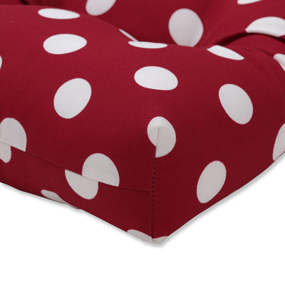 Polka Dot Red Reversible Chair Pad (Set Of 2)