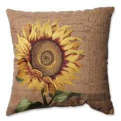 Sunflower Burlap 16.5-Inch Throw Pillow